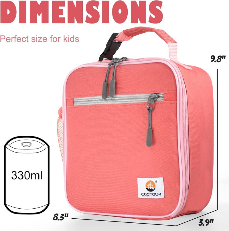 CaCTOUR Lunch Box Kids,Premium Insulated Lunch Bag for Girls Boys,Soft Bag Mini Cooler Back to School Thermal Reusable Lunch Bag for Work School Picnic -Red - Image 3